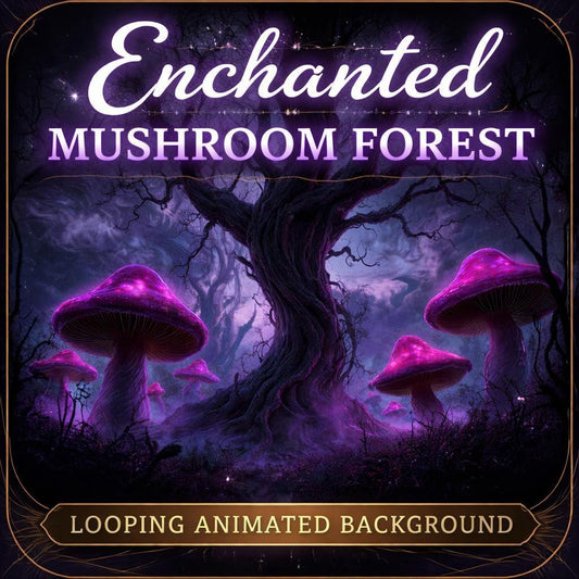 Glowing Mushroom Forest Loop Background | Fantasy Nature, Cozy Ambience, Animated Backdrop | Glowing Video for Scenes & Streams