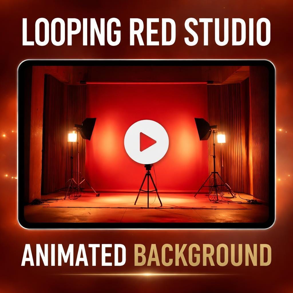 Animated Red Background Loop | Seamless Abstract Studio Backdrop Video | Photo Studio, Video Editing, Content Creators