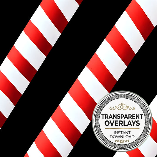Candy Cane Stripes Transparent Overlay Pngs