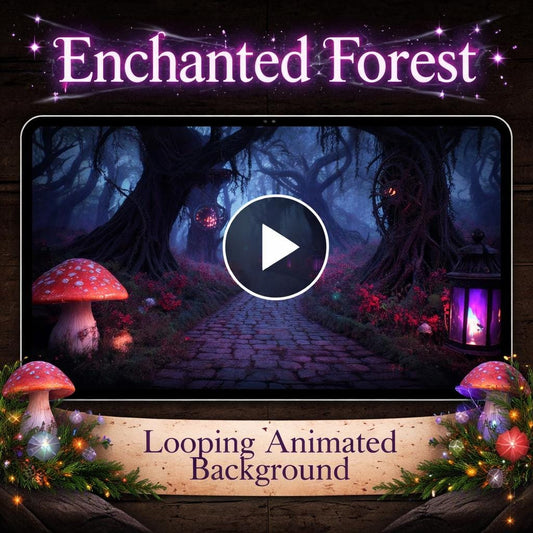 Enchanted Forest Looping Video Background | Animated Nature Ambience | Cozy Fantasy Magic Screen Loop for Relaxing & Streaming