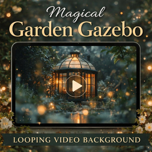 Animated Garden Greenhouse Background Loop | Cozy nature aesthetic, fireflies, lofi ambience | Streaming, video calls, study, rel