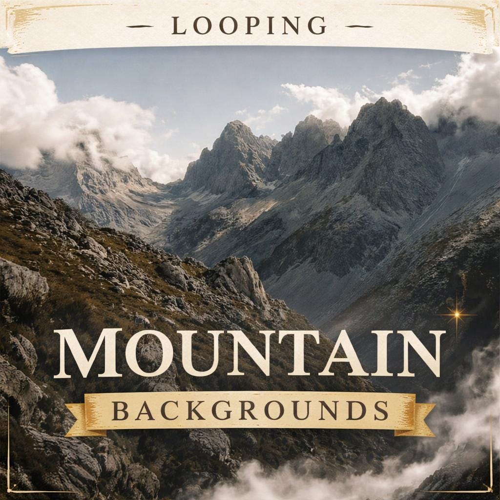 Alpine mountain background loop | Scenic cloud sky video, nature aesthetic | Animated backdrop for videos, streams, slideshows