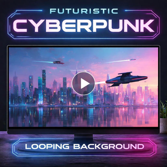 Cyberpunk City Skyline Loop | Futuristic Neon Rain Background Video | Animated Backdrop for Sci‑Fi Edits and Streams