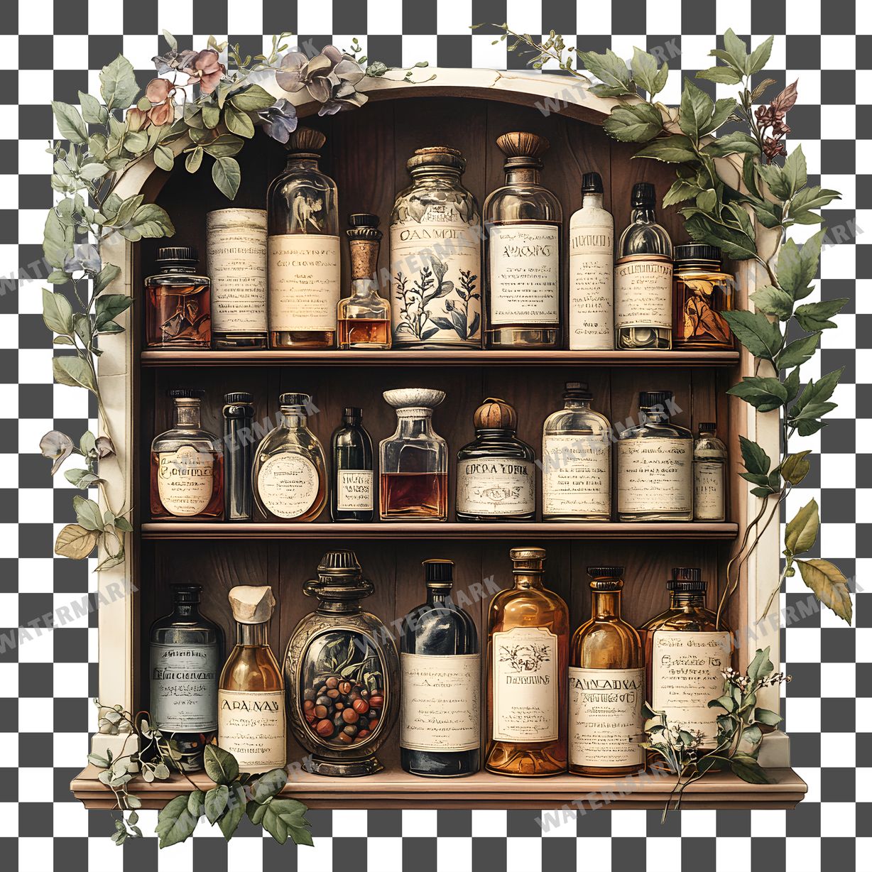Apothecary Vintage Style Clipart Pngs