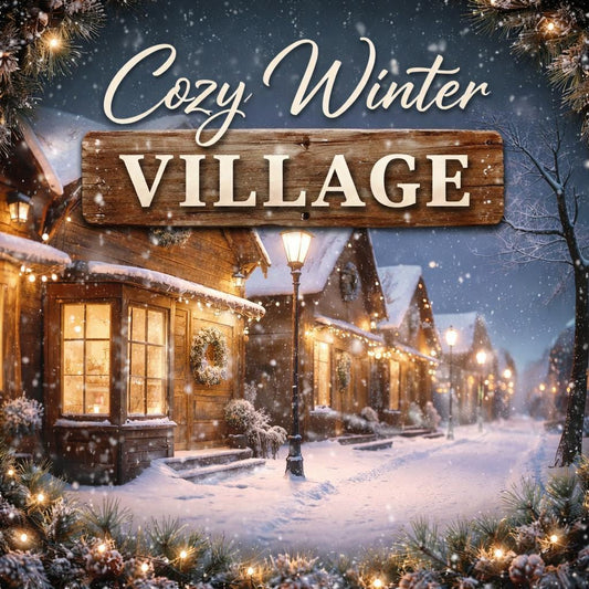 Christmas Snowy Village Animated Background Loop | Cozy ambience, lofi | Motion background for videos, streams, decor
