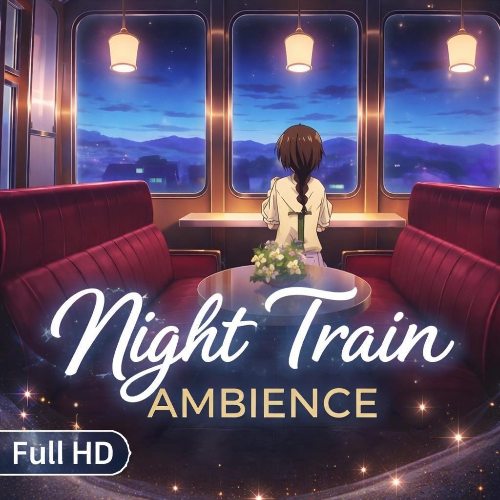 Anime background loop | Night train window video, animated backdrop | Seamless looped background for streams and videos