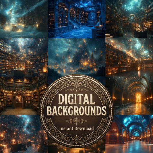 Celestial Library Dream Backdrop Images