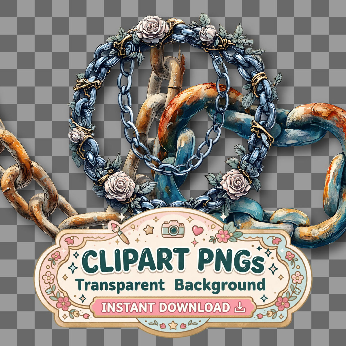 Chain Vintage Style Clipart Pngs