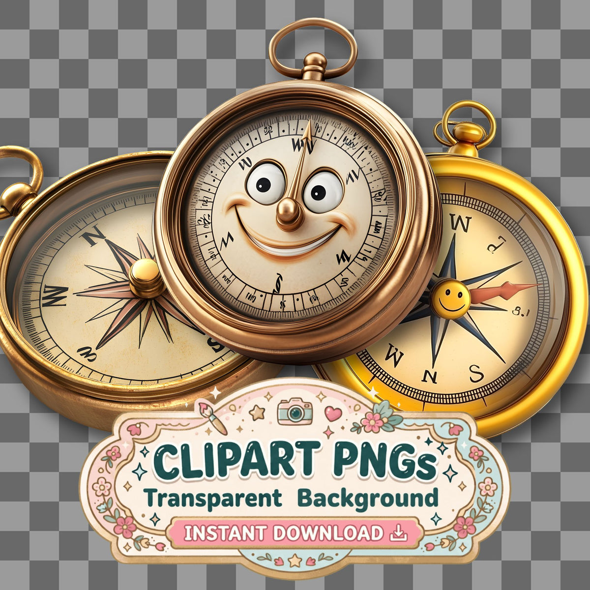 Charming Compass Clipart Pngs