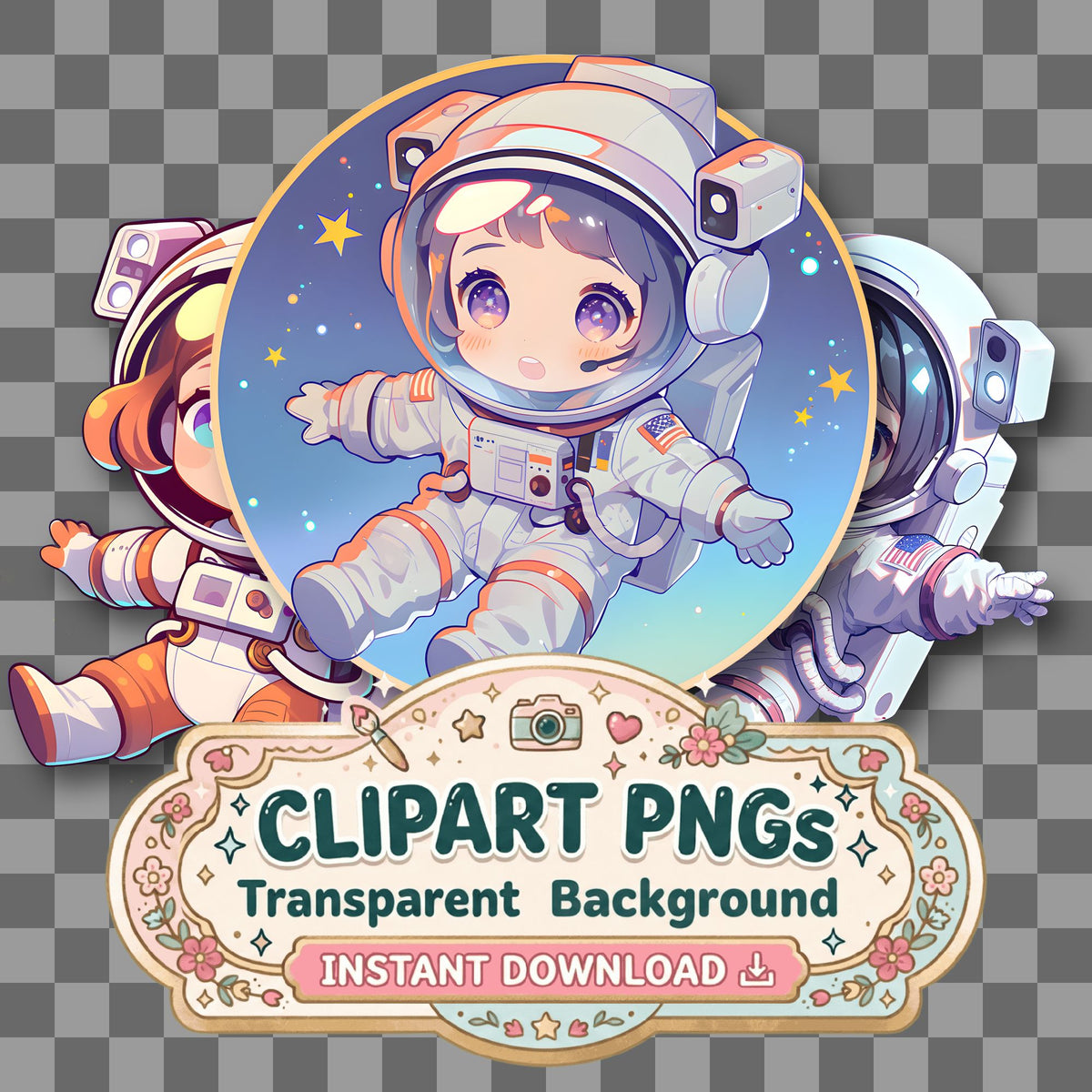 Chibi Astronaut Clipart Pngs