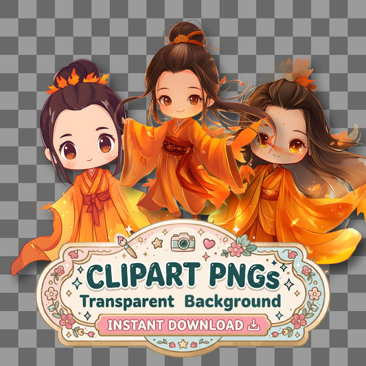 Chibi Autumn Clipart Pngs