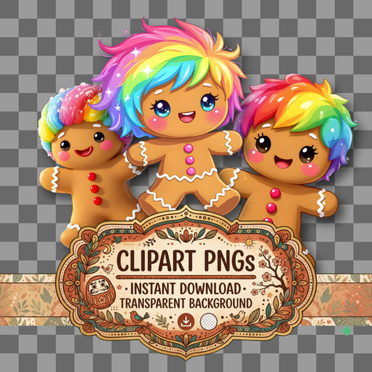 Chibi Baker Gingerbread Man Clipart Pngs