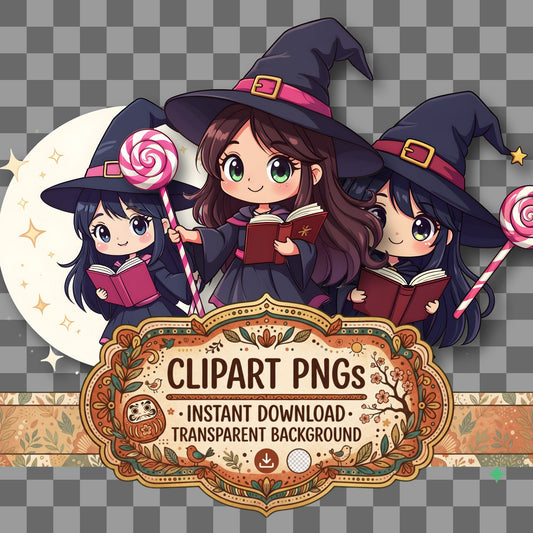 Chibi Candy Witch Clipart Pngs