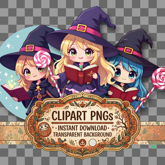 Chibi Candy Witch Clipart Pngs