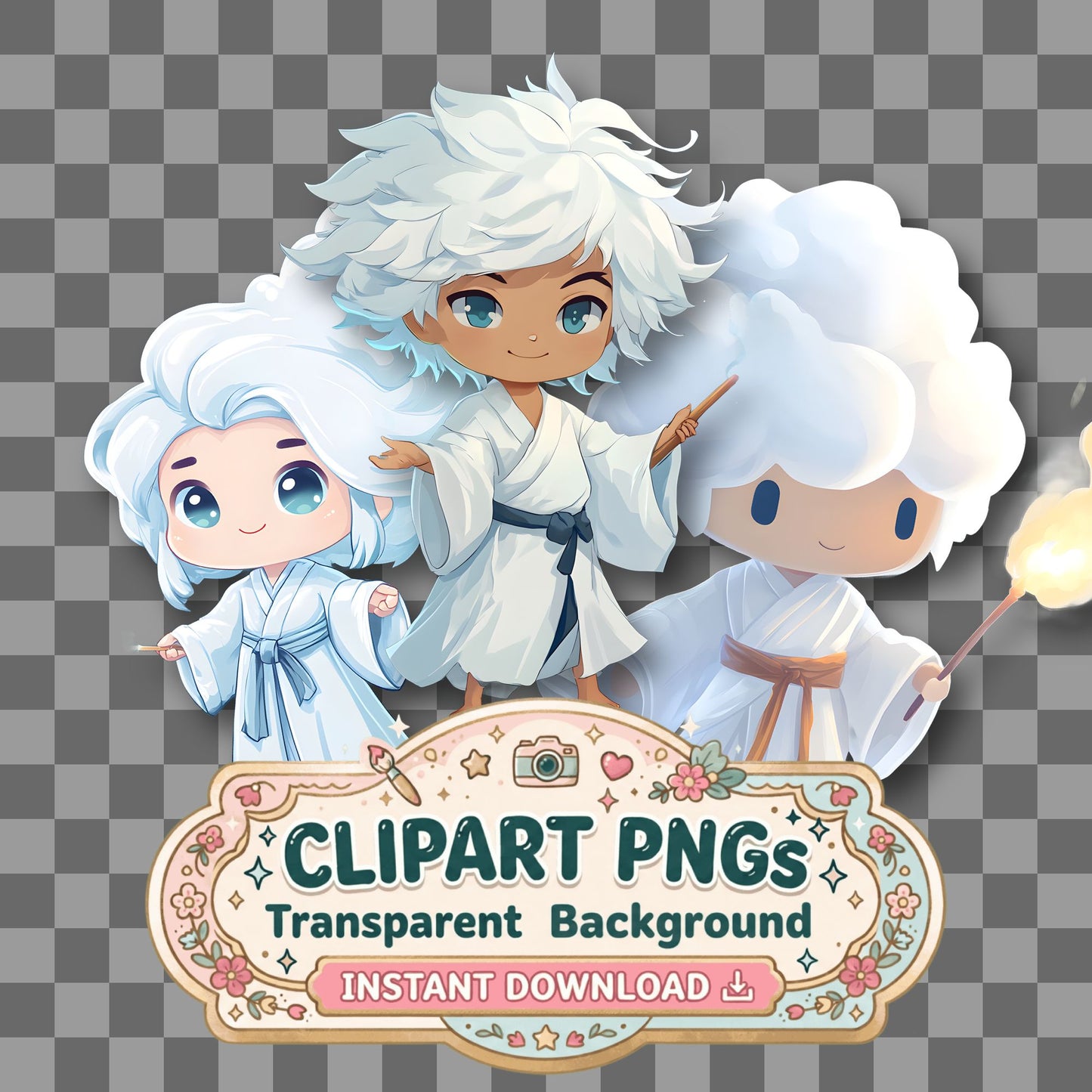 Chibi Cloud Clipart Pngs