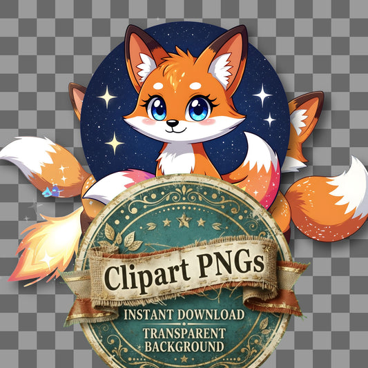 Chibi Cosmic Fox Clipart Pngs