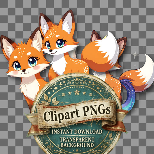 Chibi Cosmic Fox Clipart Pngs