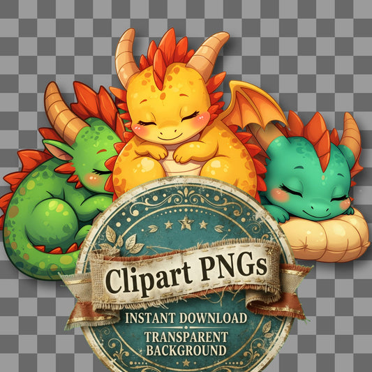 Chibi Dragon Curled Up Clipart Pngs
