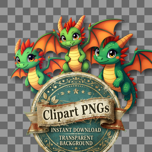 Chibi Dragon Flying Clipart Pngs
