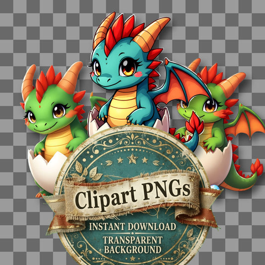 Chibi Dragon Hatching Clipart Pngs