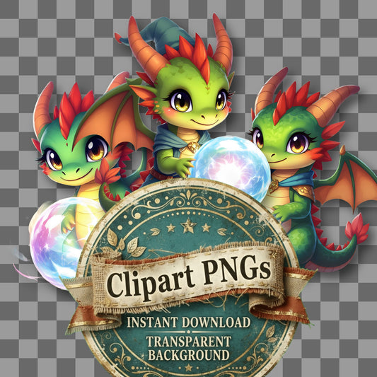 Chibi Dragon Wizard Clipart Pngs