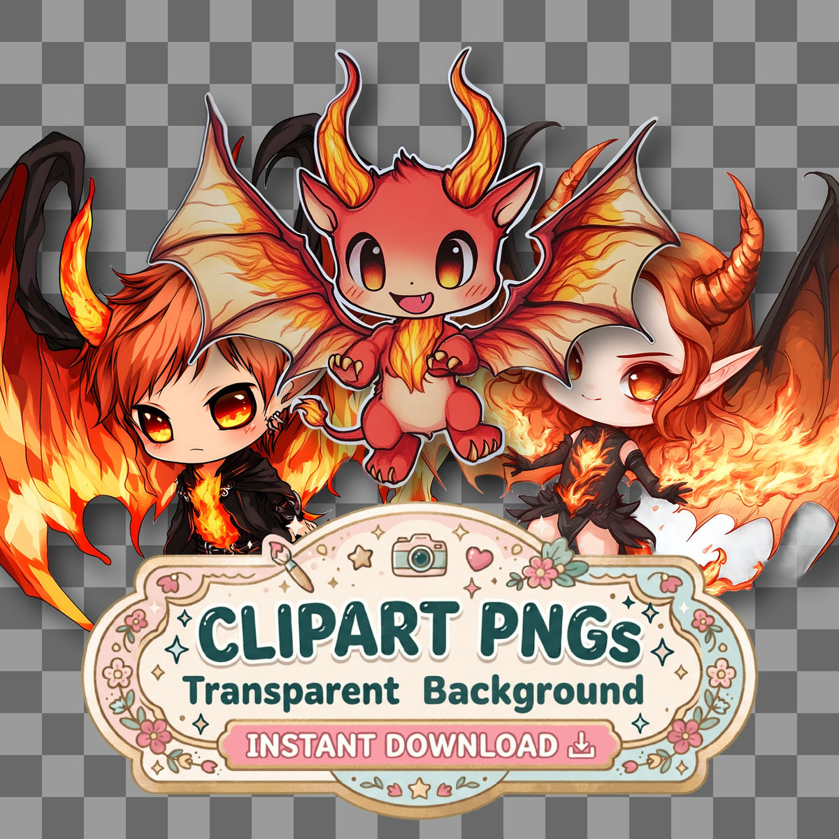 Chibi Fire Clipart Pngs