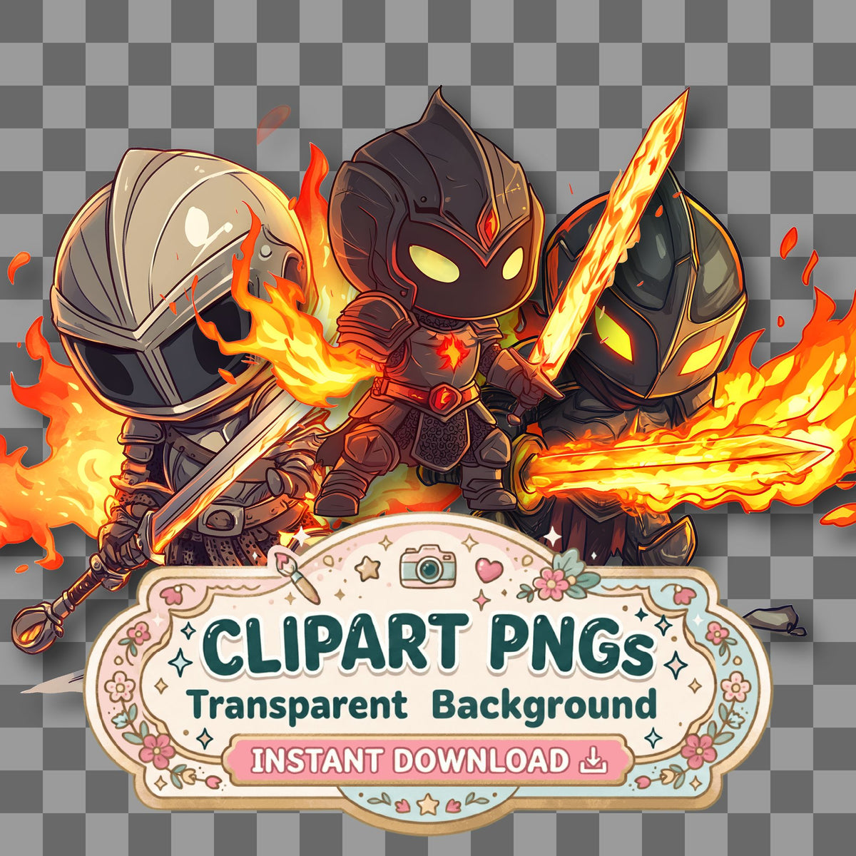 Chibi Flame Clipart Pngs