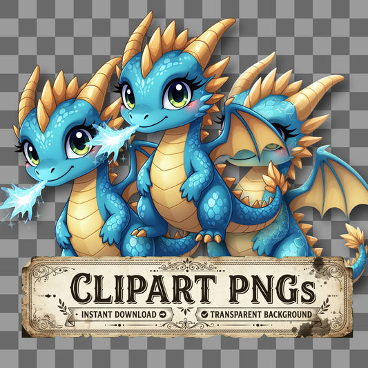 Chibi Frost Dragon Clipart Pngs