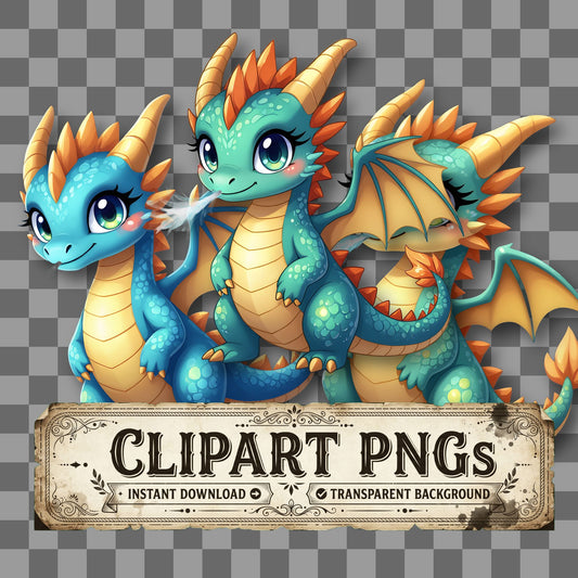 Chibi Frost Dragon Clipart Pngs