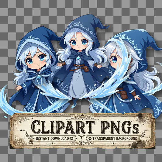 Chibi Frost Witch Clipart Pngs