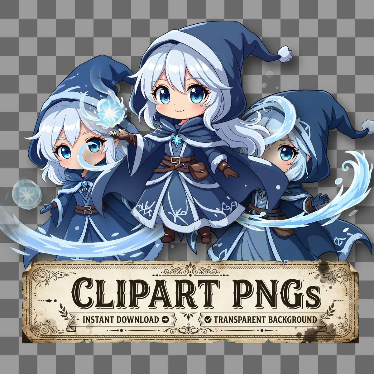 Chibi Frost Witch Clipart Pngs