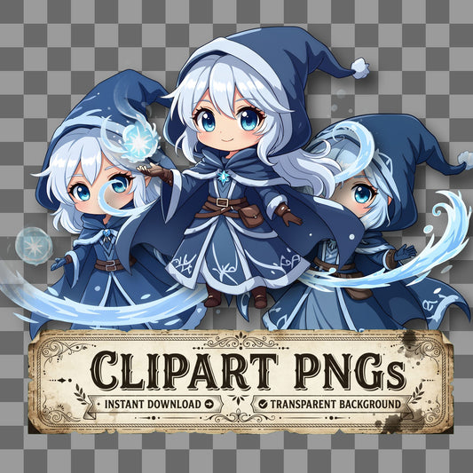 Chibi Frost Witch Clipart Pngs