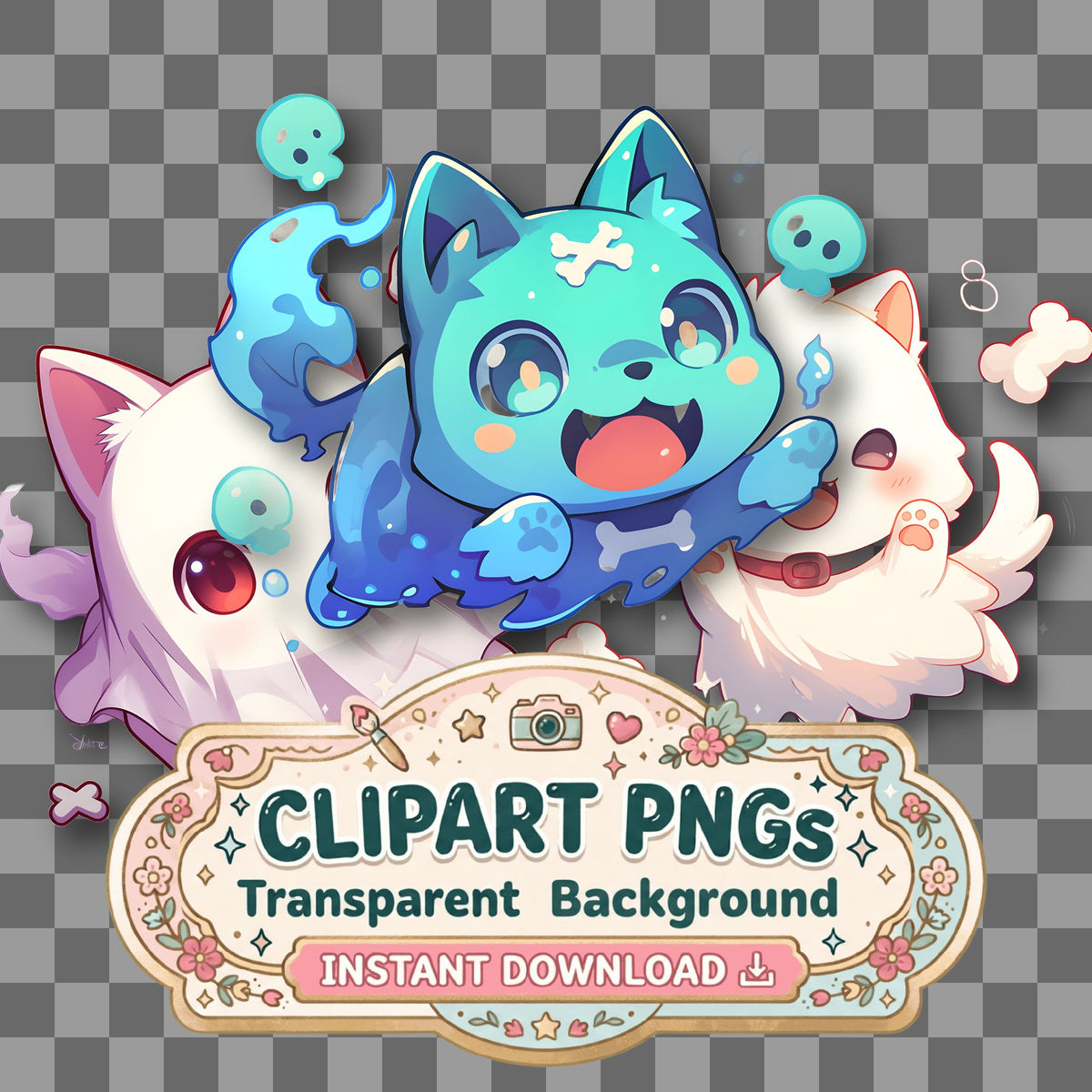 Chibi Ghost Clipart Pngs