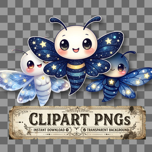 Chibi Ghostly Moth Clipart Pngs