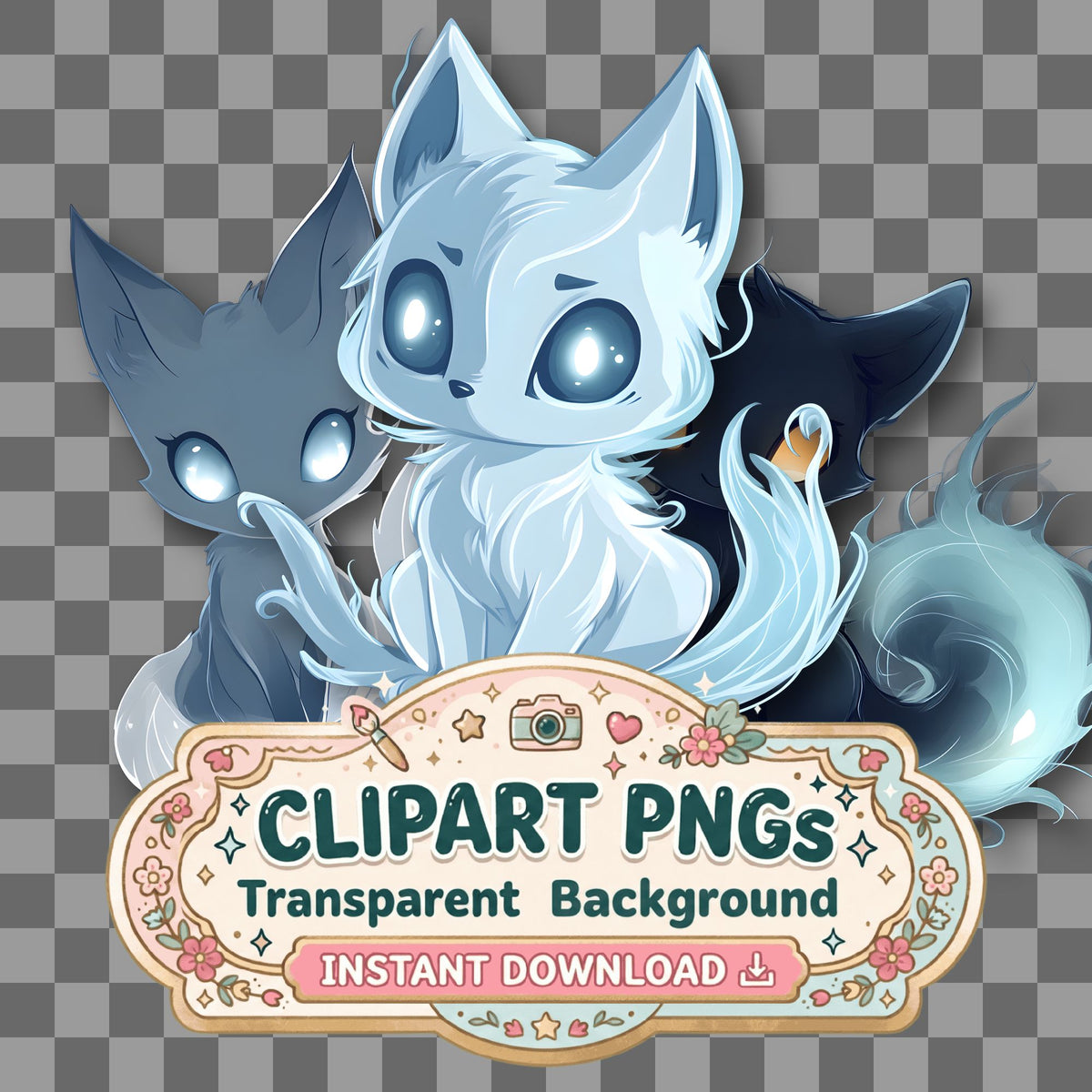 Chibi Ghostly Clipart Pngs