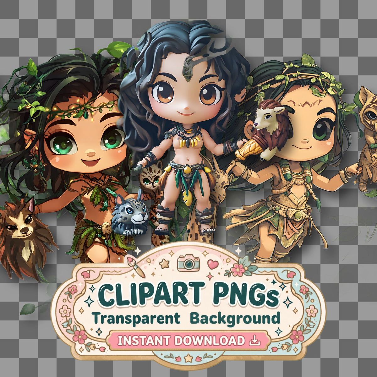 Chibi Jungle Clipart Pngs