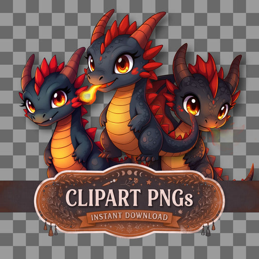 Chibi Magma Dragon Clipart Pngs