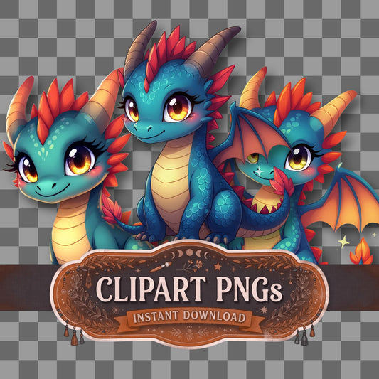 Chibi Mystical Dragon Clipart Pngs