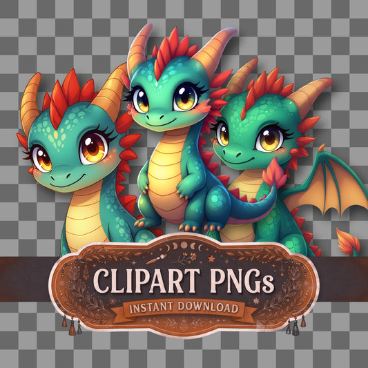 Chibi Mystical Dragon Clipart Pngs