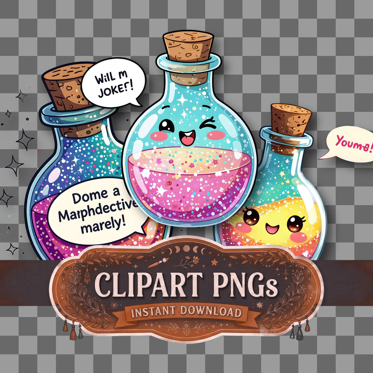 Chibi Potion Bottle Clipart Pngs
