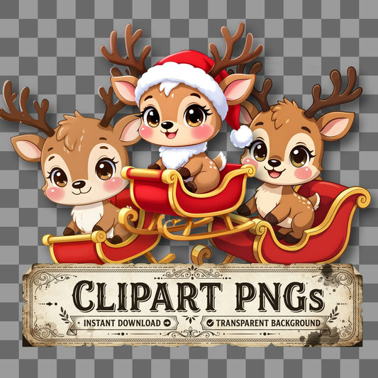 Chibi Reindeertiny Clipart Pngs