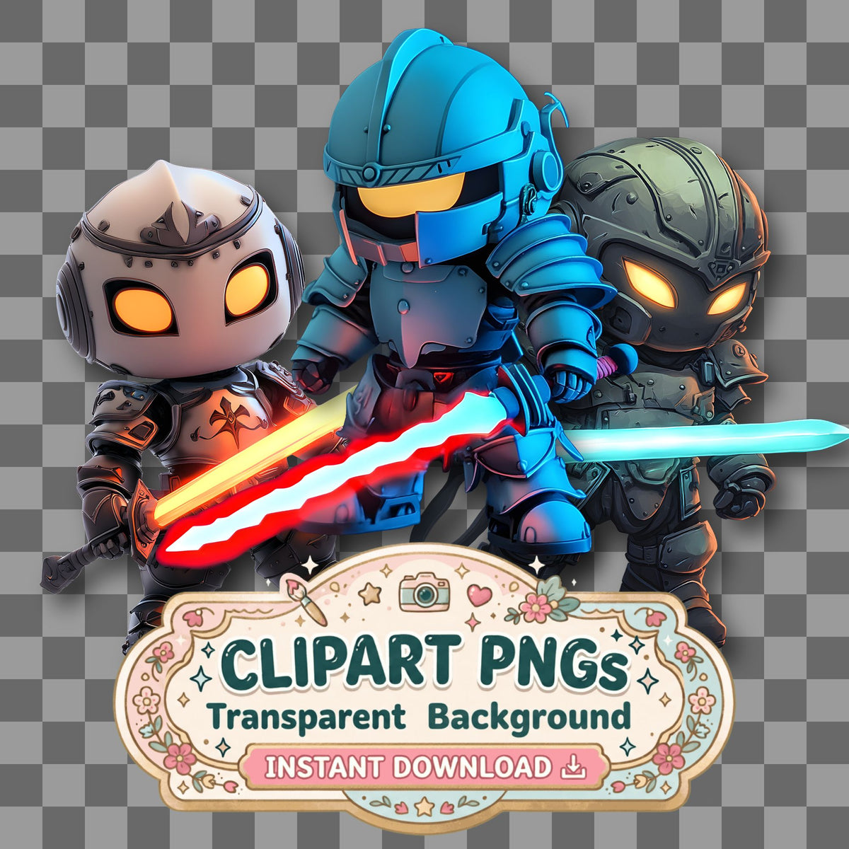 Chibi Robot Clipart Pngs