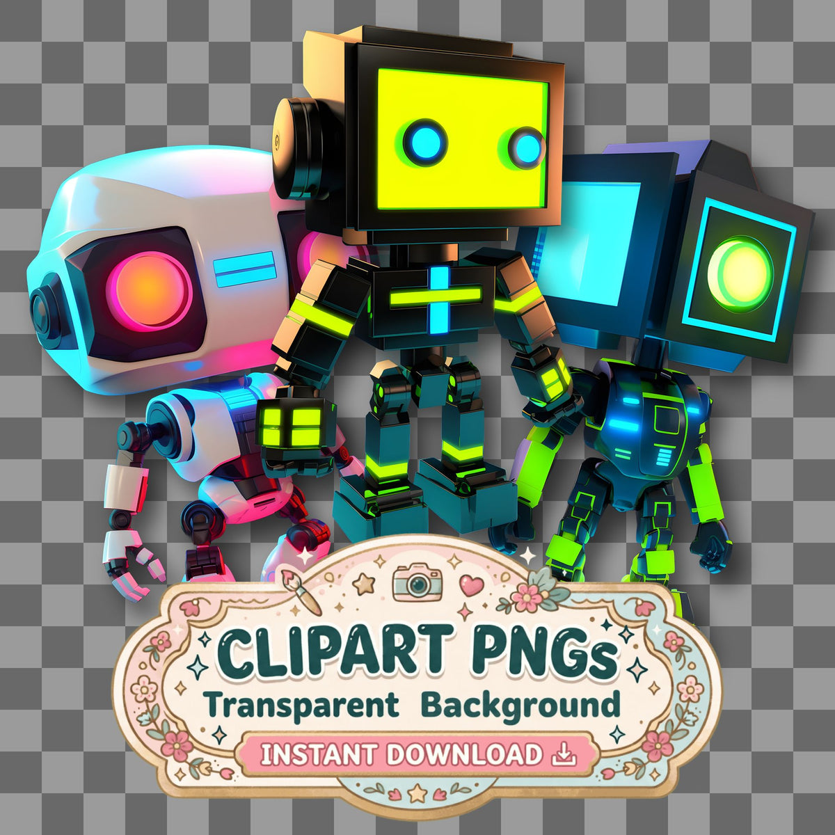 Chibi Robot Clipart Pngs