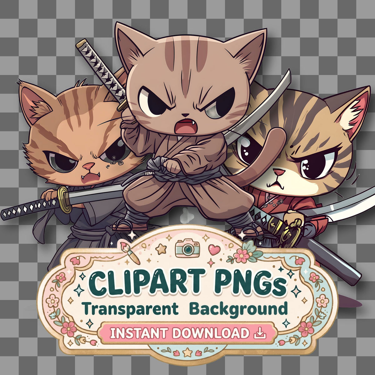 Chibi Samurai Clipart Pngs