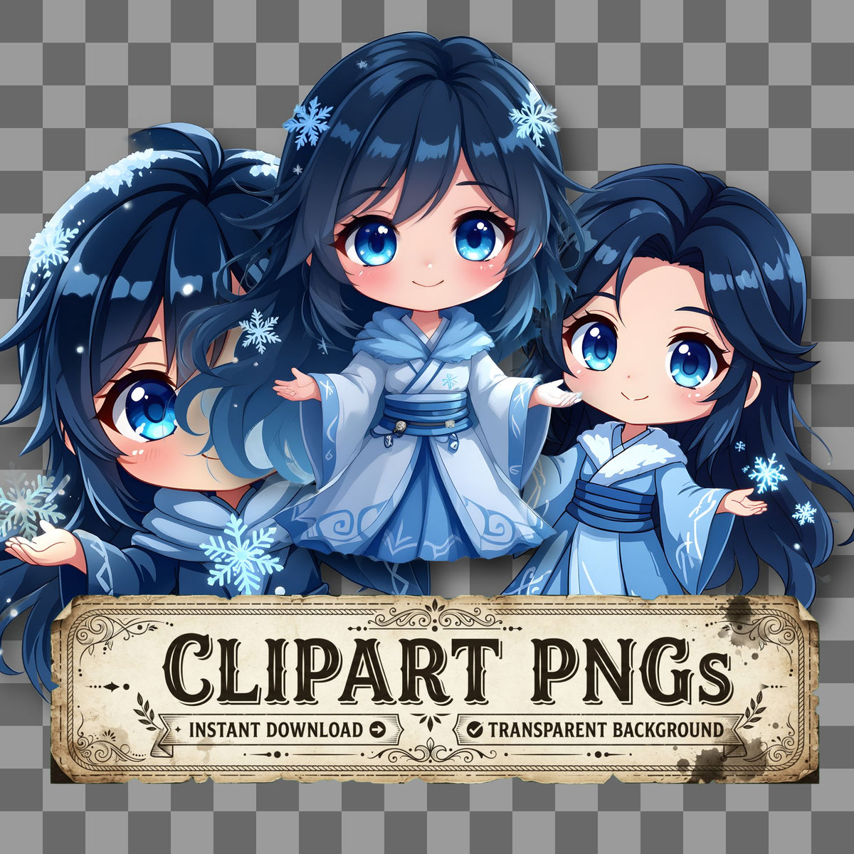 Chibi Snow Spirit Clipart Pngs