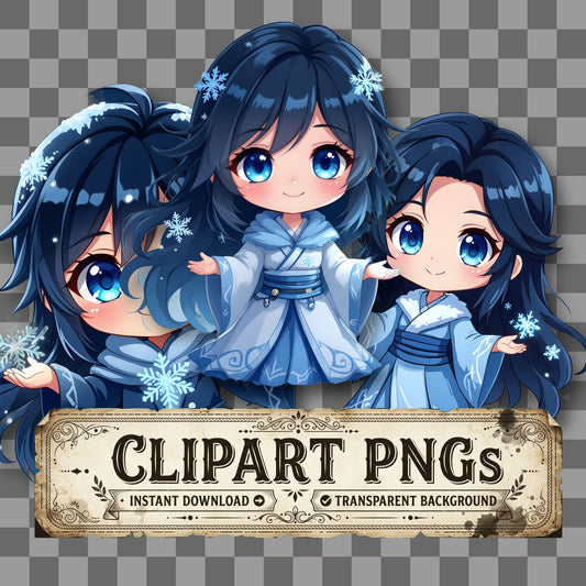 Chibi Snow Spirit Clipart Pngs