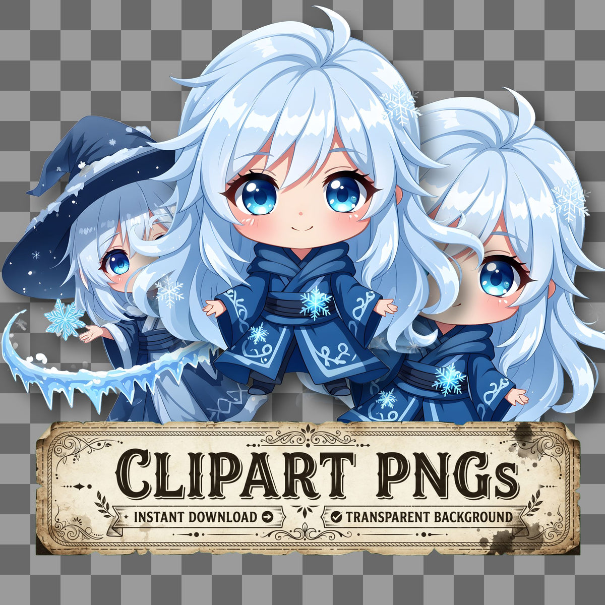 Chibi Snow Spirit Clipart Pngs