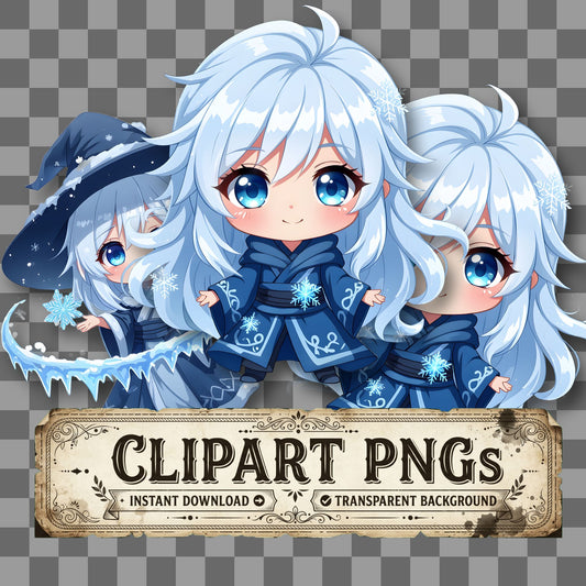 Chibi Snow Spirit Clipart Pngs