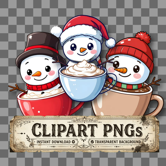Chibi Snowmanhot Clipart Pngs