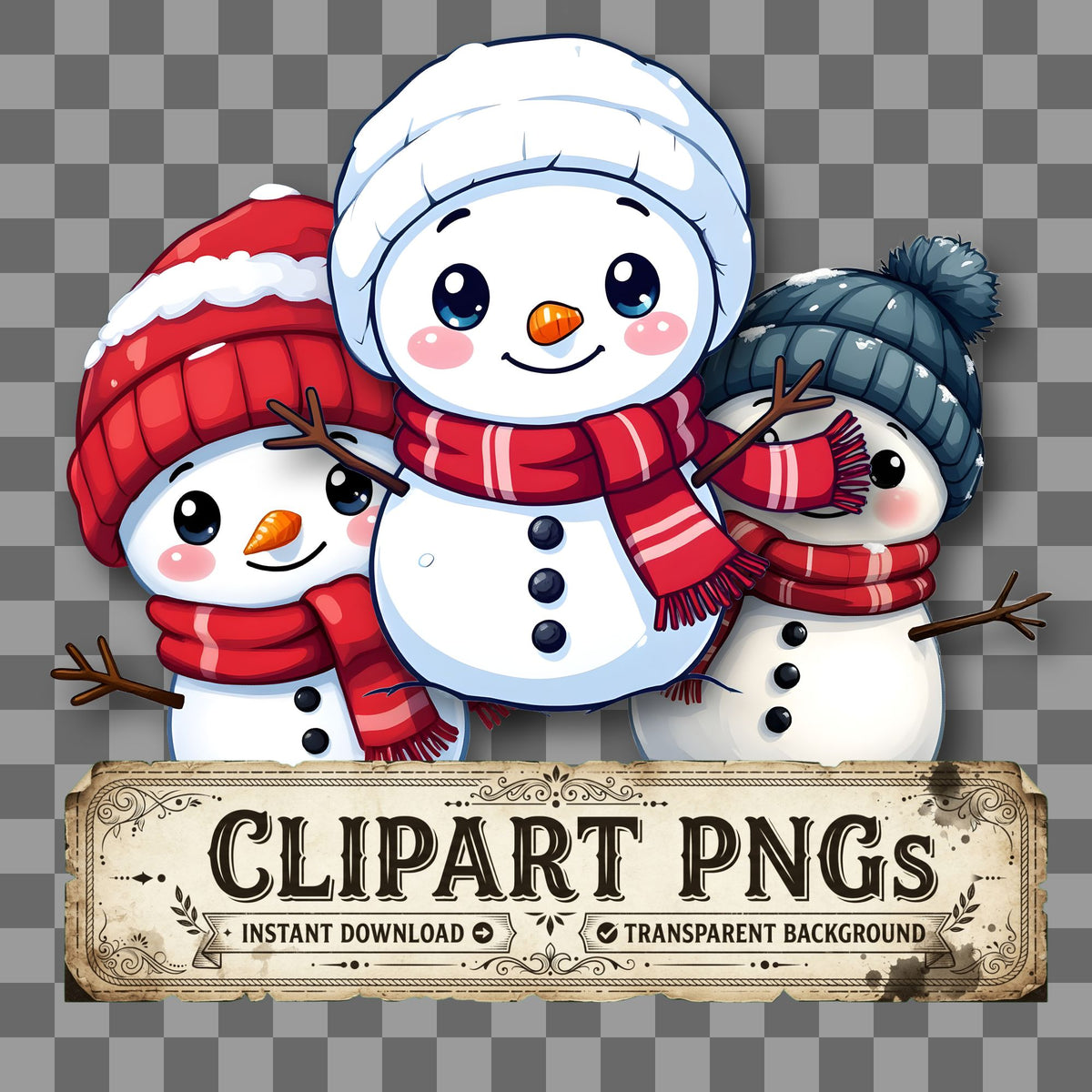 Chibi Snowmanscarf Clipart Pngs